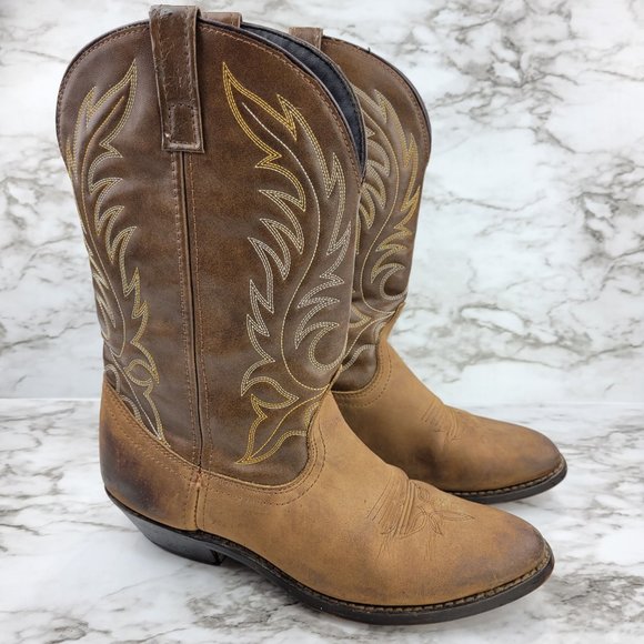 Laredo Kadi Distressed Brown Cowgirl Cowboy Boots 5742 - Picture 3 of 7